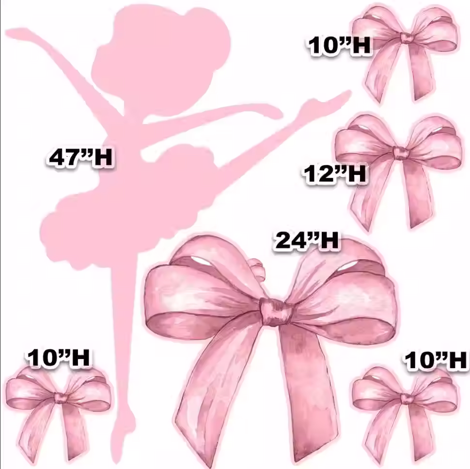 Party Panel, Party Decor, UV printed, coroplast cutouts party decorations: Bow