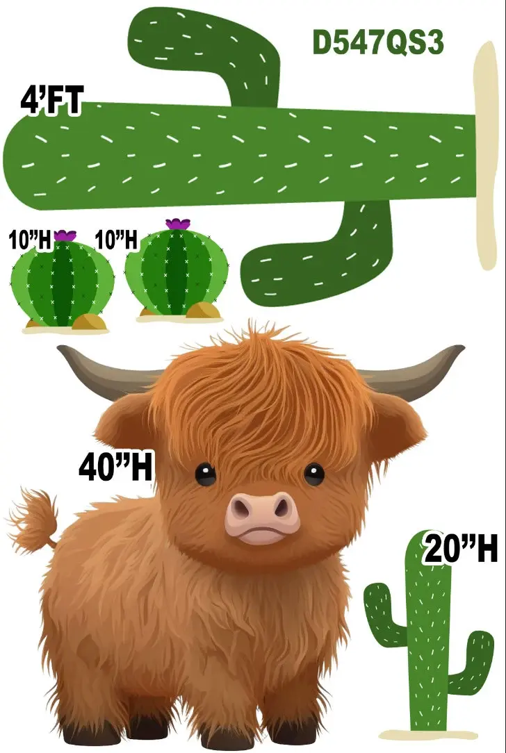 D547 QS3 COW WESTERN PARTY PROPS