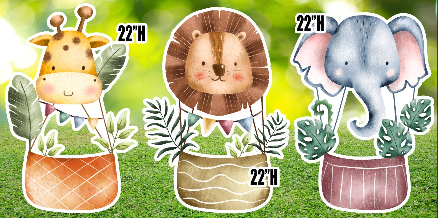 Party Props, Easy Party Prop Safari Animals, Cute Safari Animals