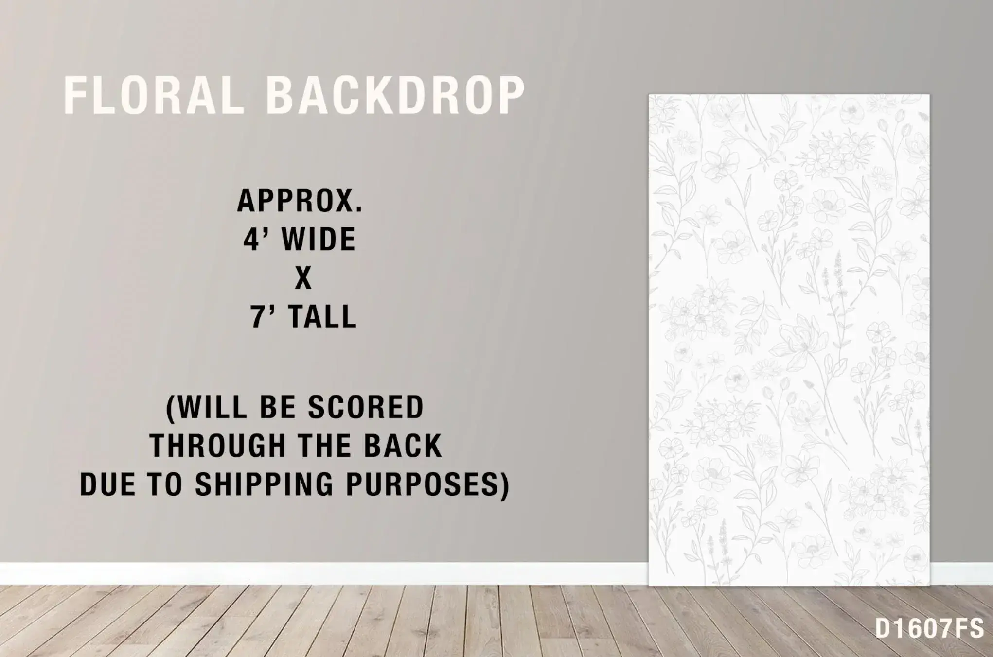 Backdrop Panel Floral Sketch, Toile Theme