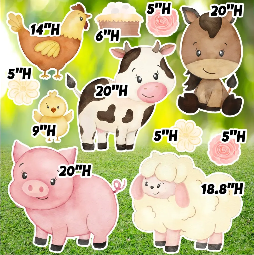 D223 HS FARM ANIMALS PARTY PROPS