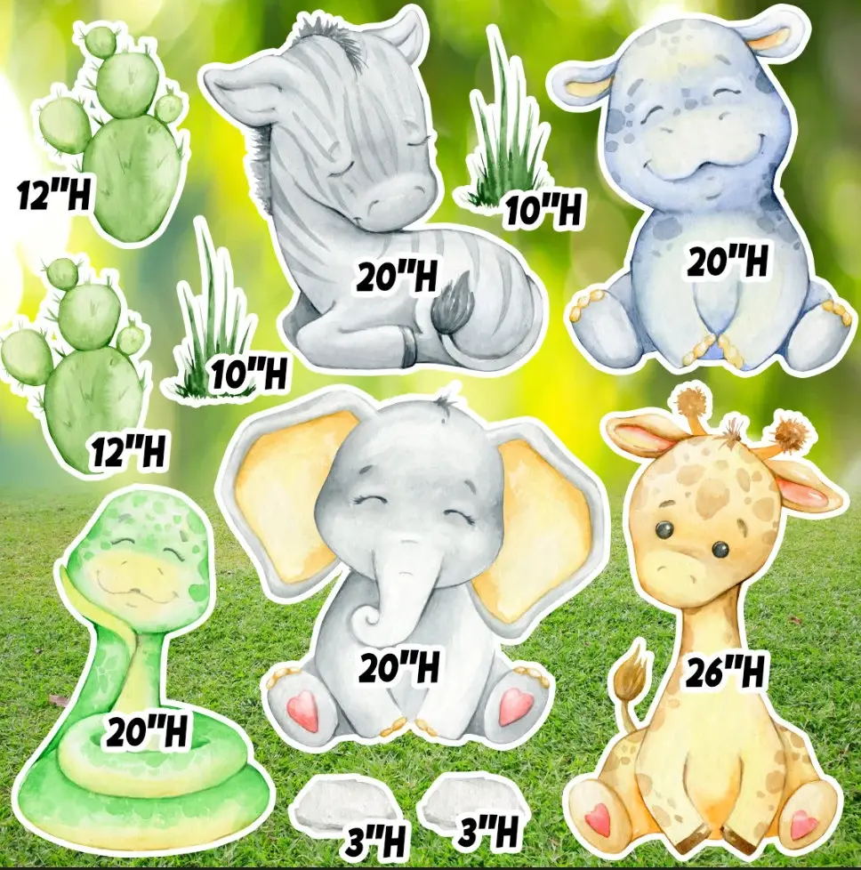 Party Props, Easy Party Prop, Safari Set, Safari Animal Cutouts