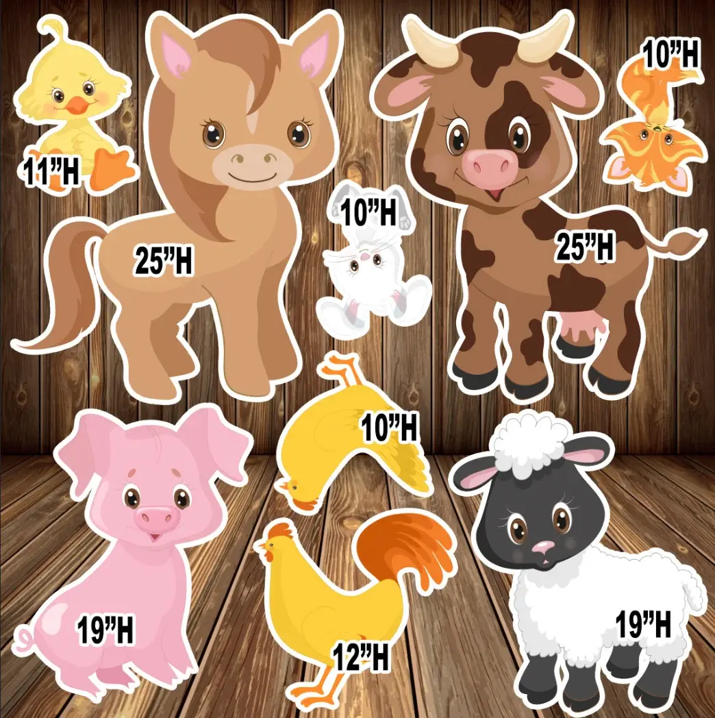 D085 HS FARM ANIMALS PARTY PROPS