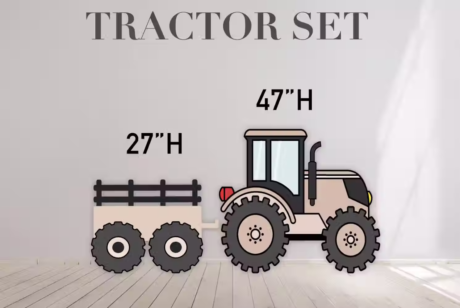 D1098 QS3 BEIGE TRACTOR,FARM THEME