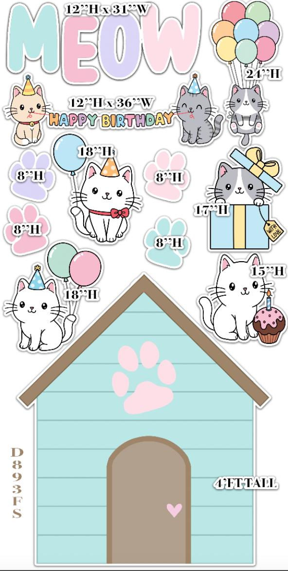 D893 FS CATS PARTY PROPS