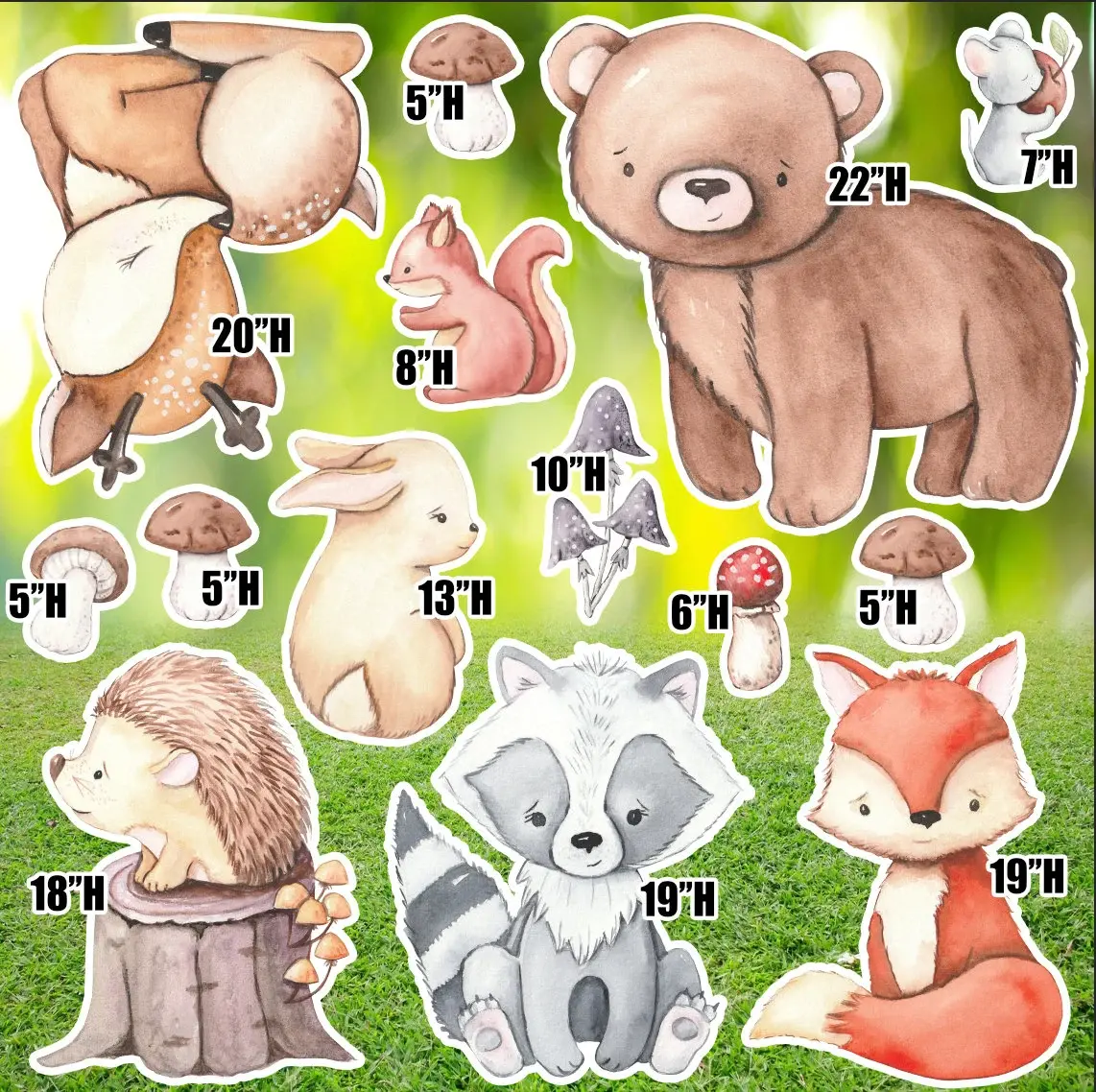 Party Prop Panel, Easy Party Decor, Forest Animals, Wilderness