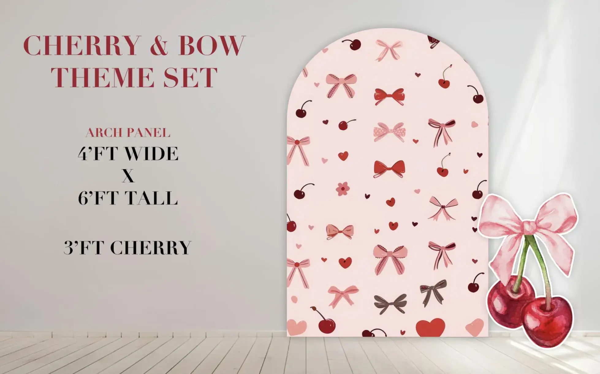 D1164 FS BOW AND CHERRY THEME, COQUETTE THEME