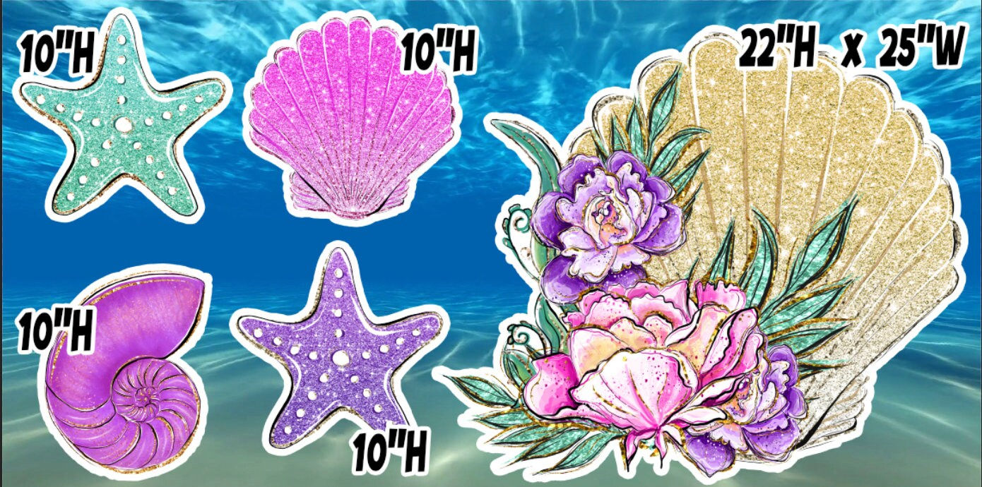 Party Props, Easy Party Prop, Mermaid, Under The Sea Cutouts