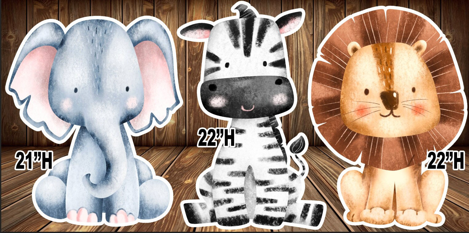 Party Props, Easy Party Prop, Safari Set, Safari Animal Cutouts
