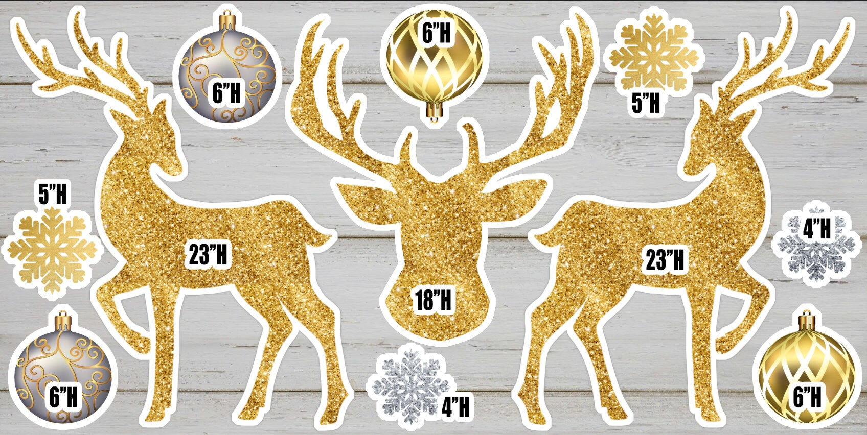 D068 QS CHRISTMAS REINDEER PARTY PROPS