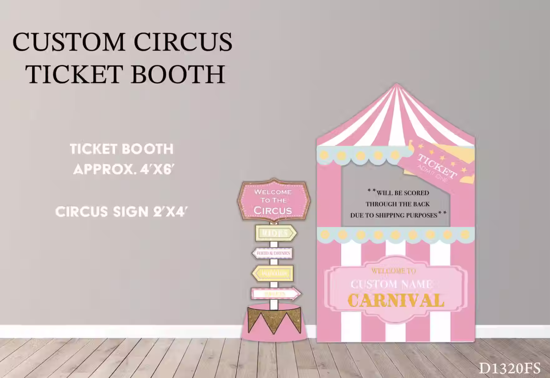 Party Panel decor, UV printed, coroplast cutouts party decorations: Circus