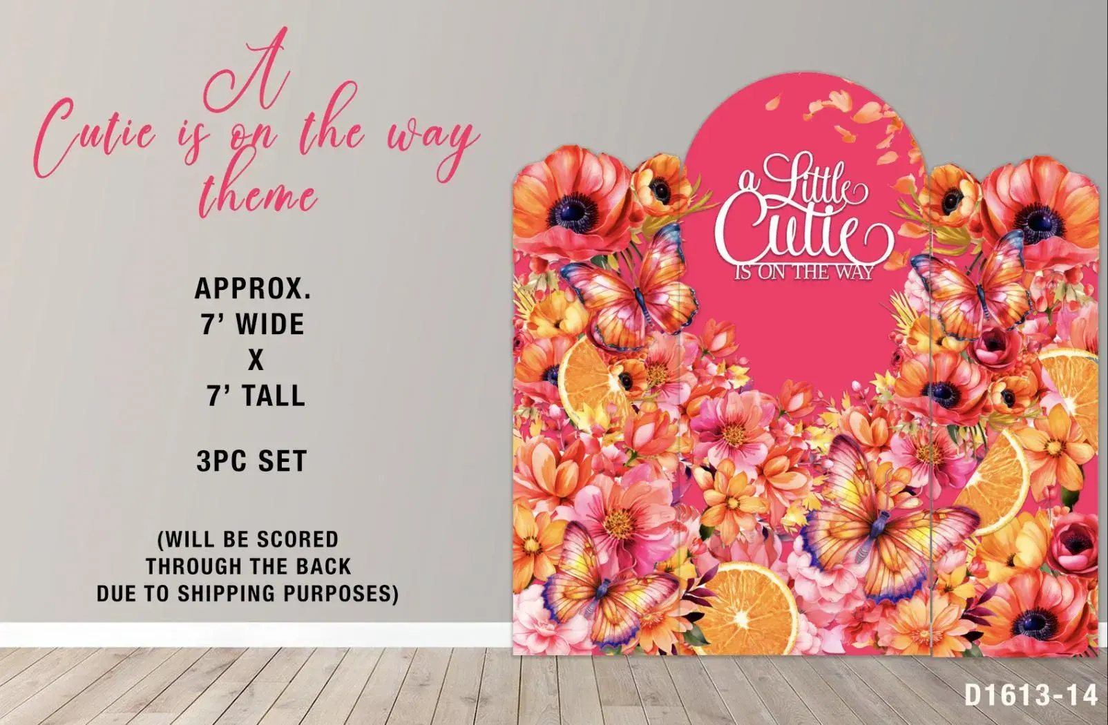 Backdrop Panel Little Cutie Theme, Cutie theme Party Decor, UV printed,