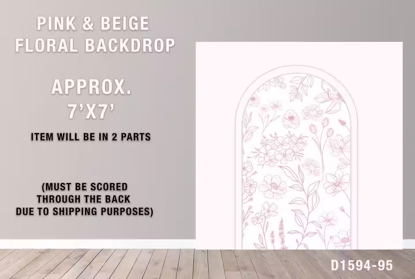Backdrop Panel Floral Sketch, Toile Theme