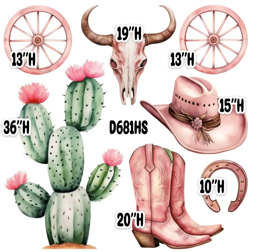 Party Panel decor, UV printed, coroplast cutouts party decorations: Pink