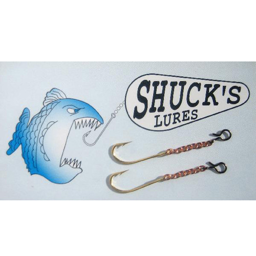 10 Hook & Chain (2 per pack) Gold shuckslures