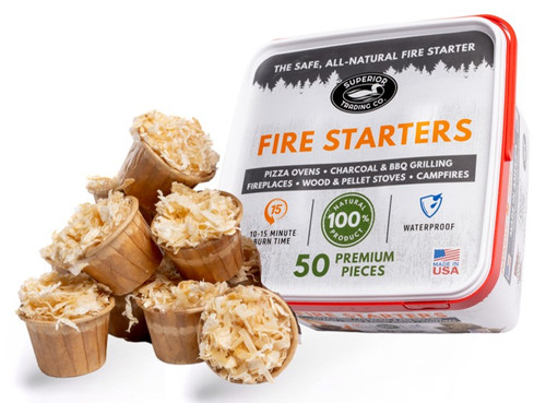 50ct. All Natural Fire Starter in Bucket. Made in USA. | Superior