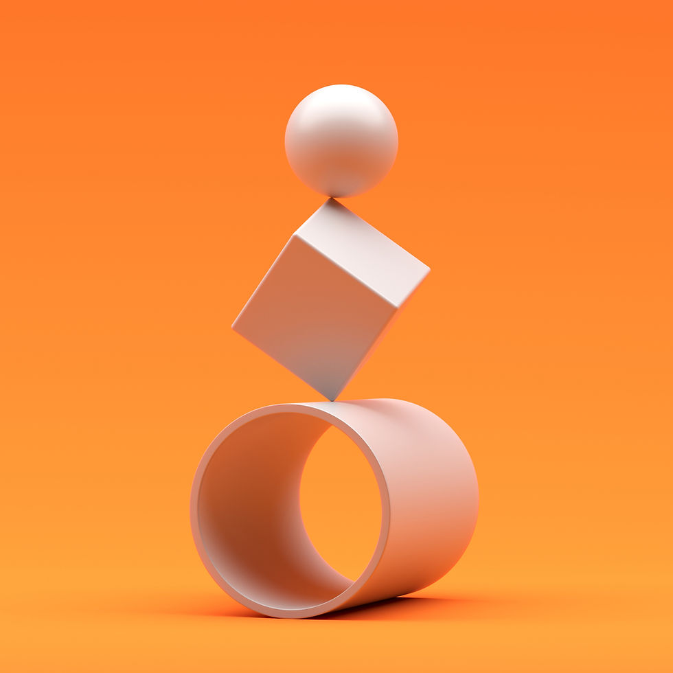Objects balancing on each other precariously.