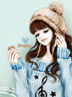 Girly Be happy Listening to Music.gif