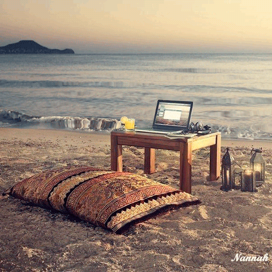 Writing Beach LifeStyle Journaling.gif