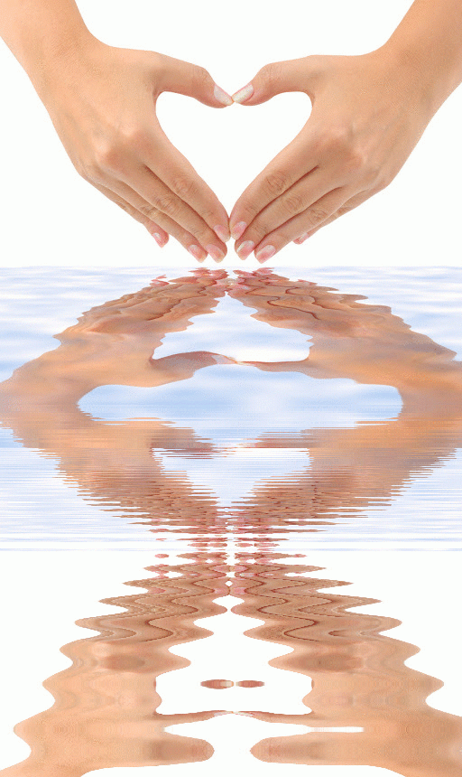 Healing Hands Reflecting Water Energy Wo