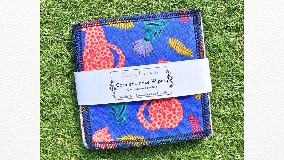 Reusable Cosmetic Face Wipes - Tropical Leopard - 90% Bamboo