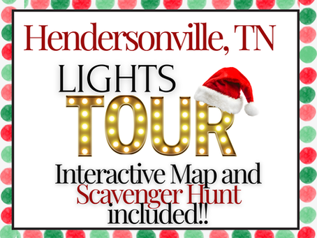 Hendersonville Holiday Lights Tour 2025- Scavenger Hunt printable included!