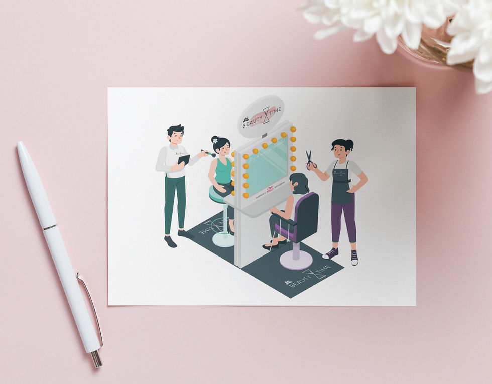 dm Beauty Time makeup artist / hairdresser setup