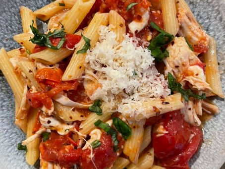 Baked Chicken & Penne with Fresh Tomatoes!