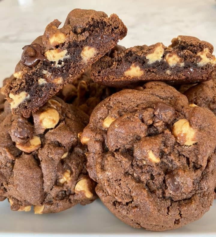 Double Chocolate Reese's Peanut Butter Chip Cookies!