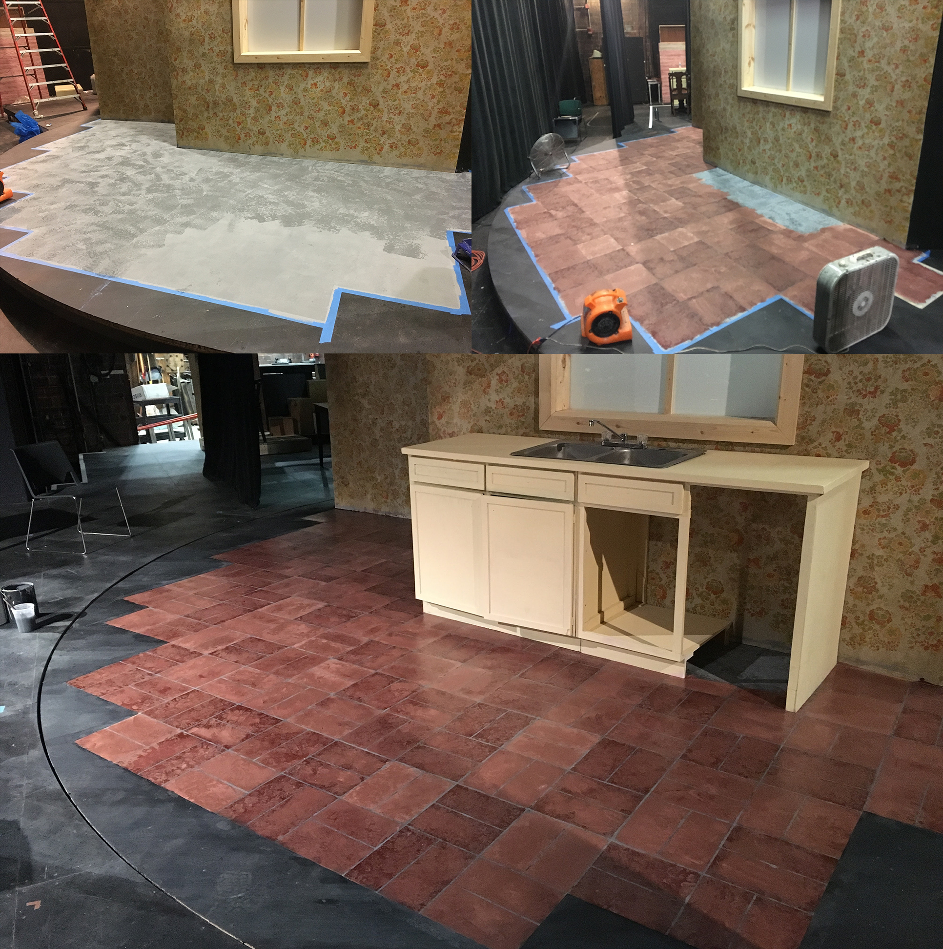 Linoleum floor.