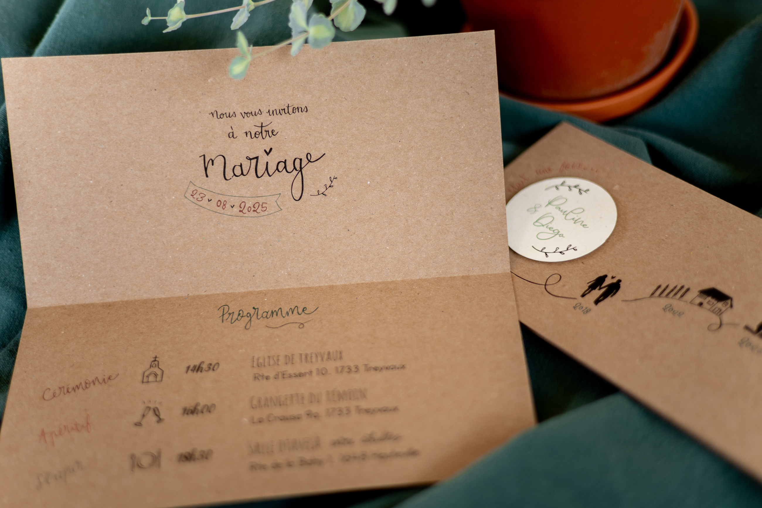 Faire-part de mariage sur mesure de La papeterie de Cathy