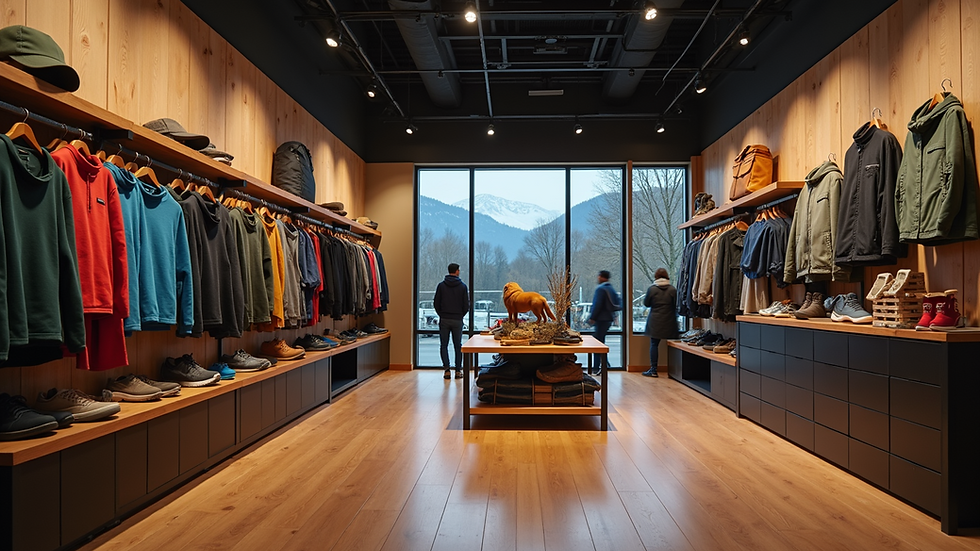 Eye-level view of Patagonia store showcasing sustainable products