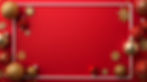 Red background, gold and red ornaments, snowflakes, white frame