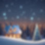 Snowy cottage Christmas scene