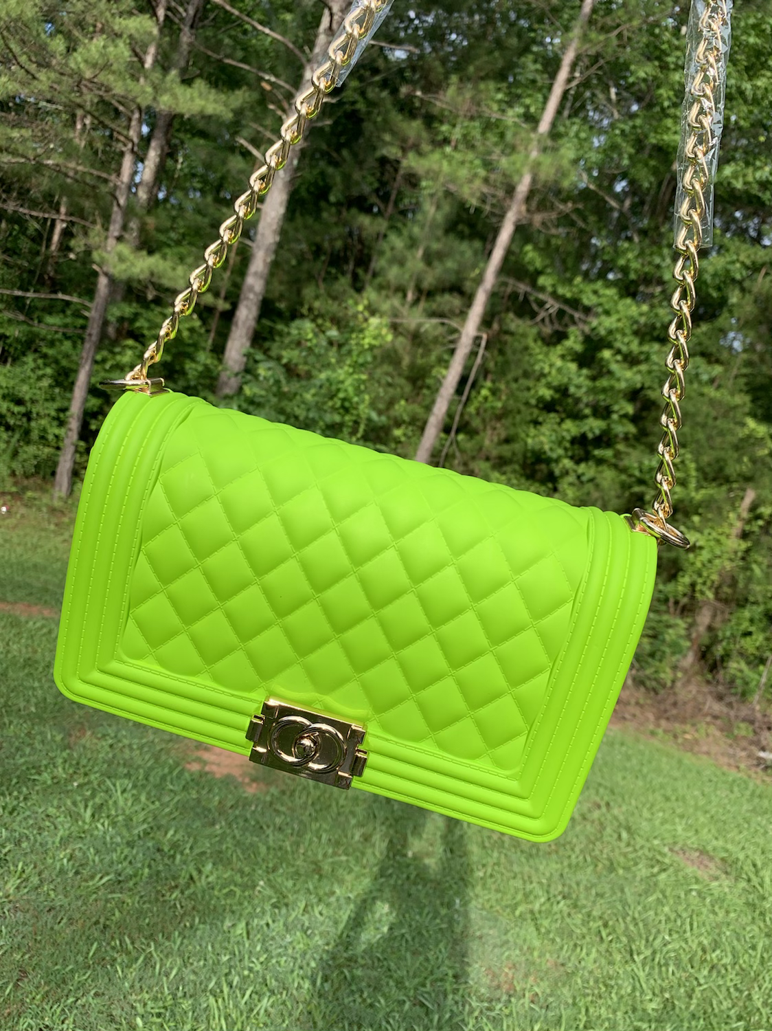 Lime Green Jelly Purse 
