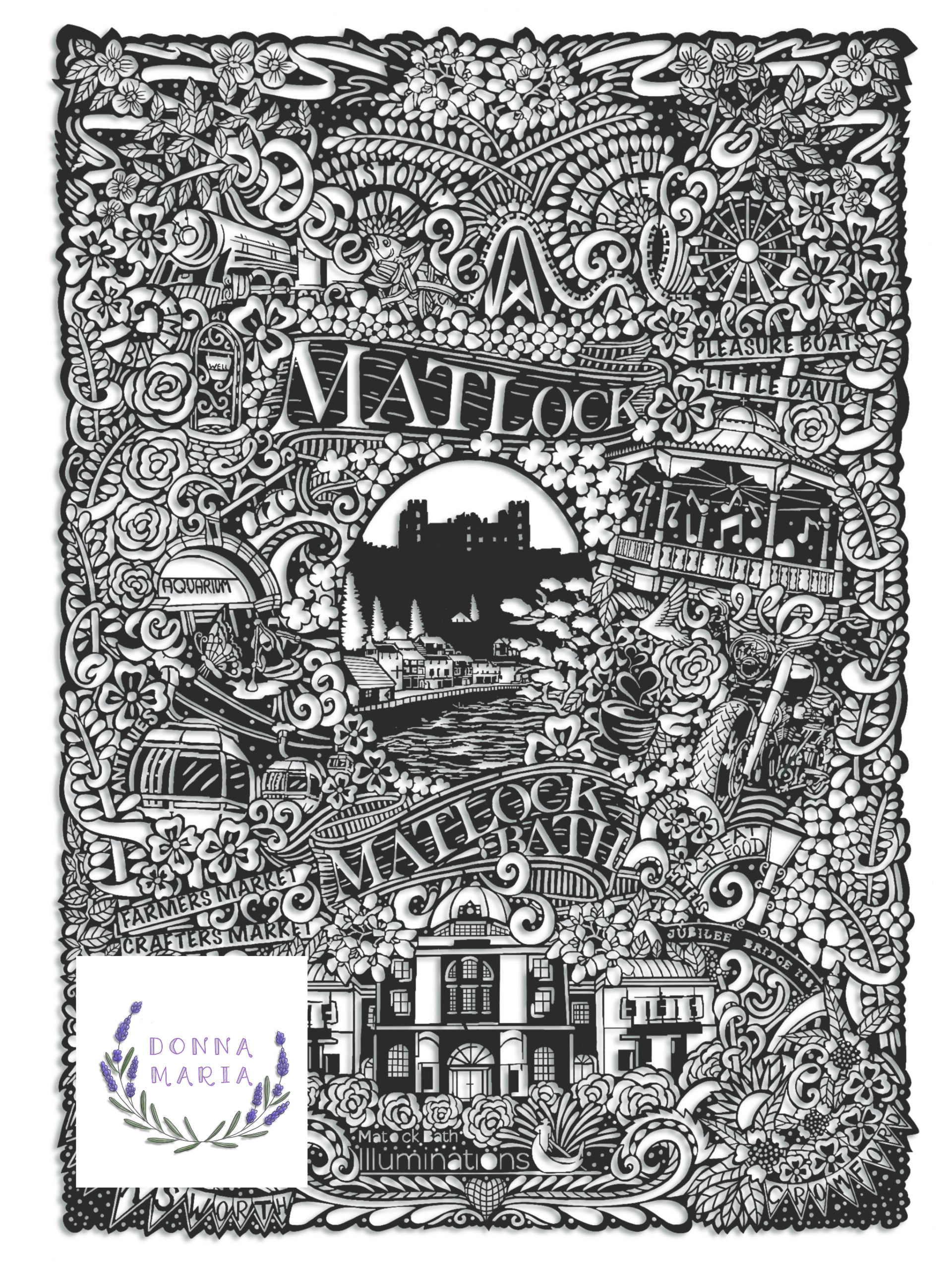 Matlock Papercut Print - Originally handcut by scalpel blade