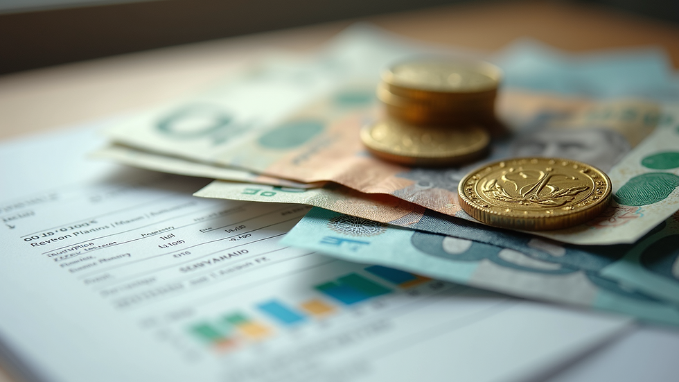 Close-up view of Australian currency and retirement planning documents