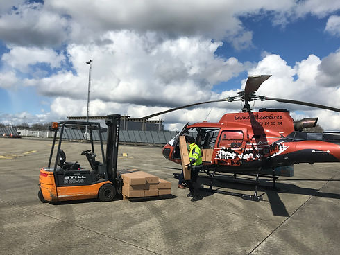 transport de marchandises en hélicoptère