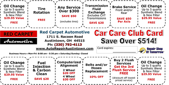 Car Care Club Automotive Discounted Services Red Carpet Automotive