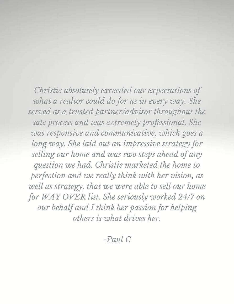 Christie far exceeded any expectations we had