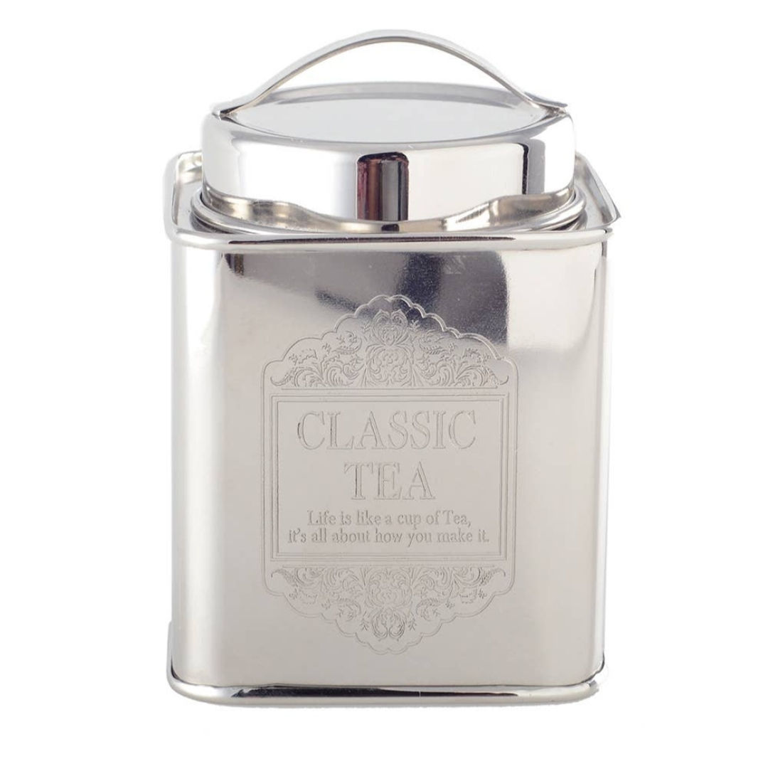 Carrito de té plateado 