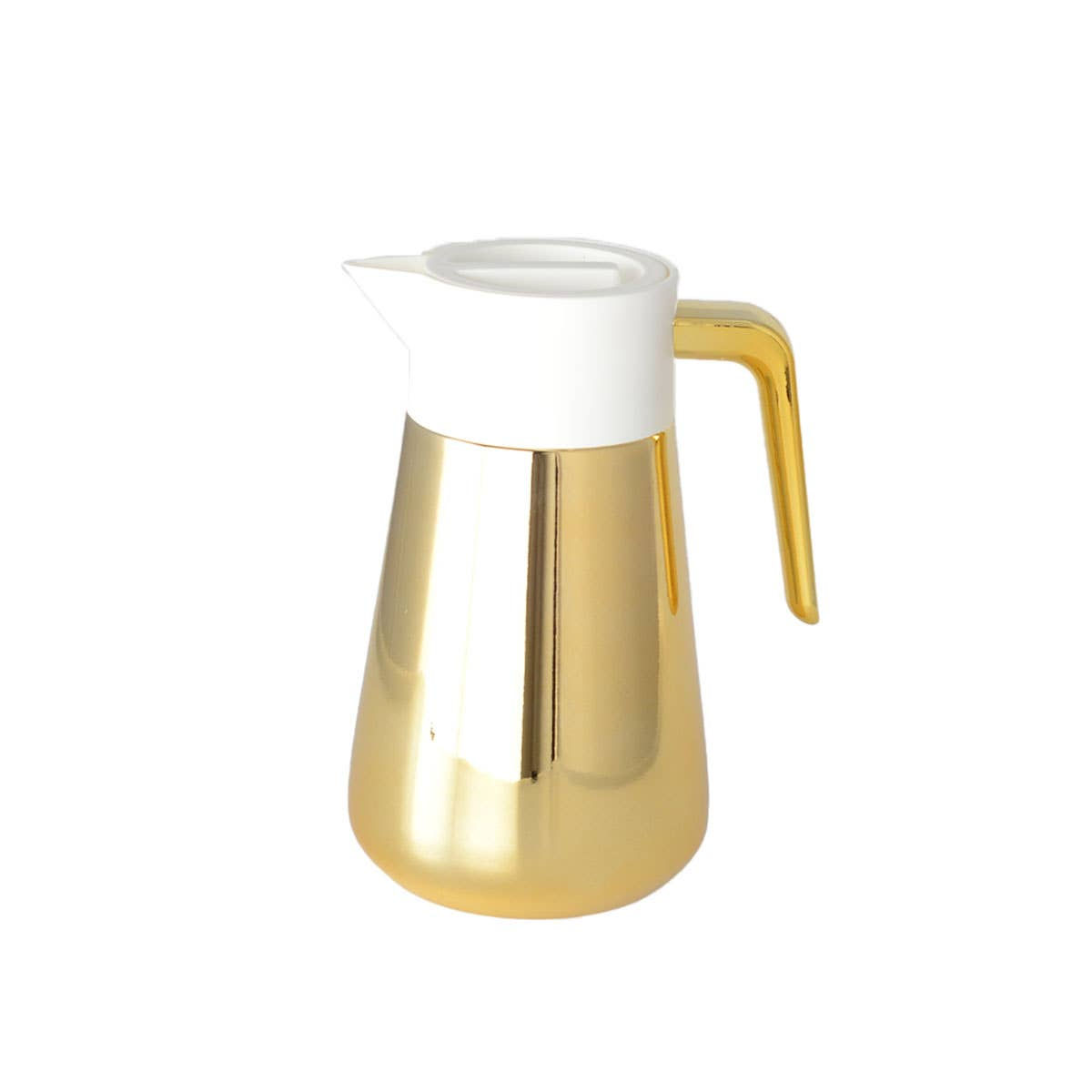 Cafetière isotherme dorée et blanche 
