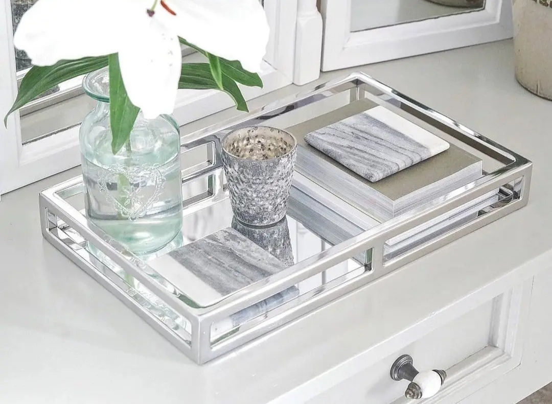 Plateau miroir rectangulaire 