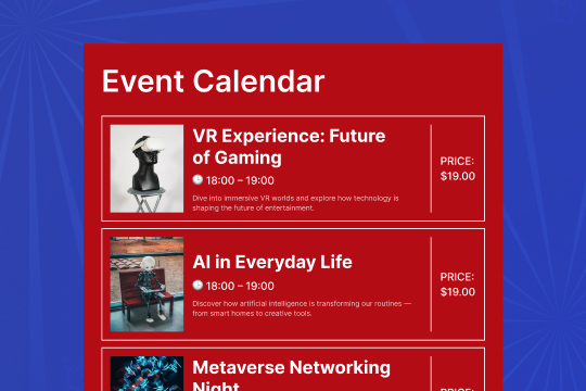 Calendar banner