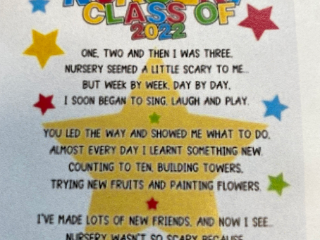 A poem for Hollies Pre-School class of 22 xxxx