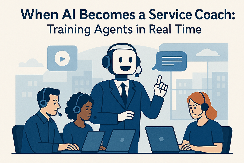 When AI Becomes a Service Coach: Training Agents in Real Time