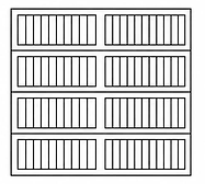 Garage door diagram with long vertically grooved panels