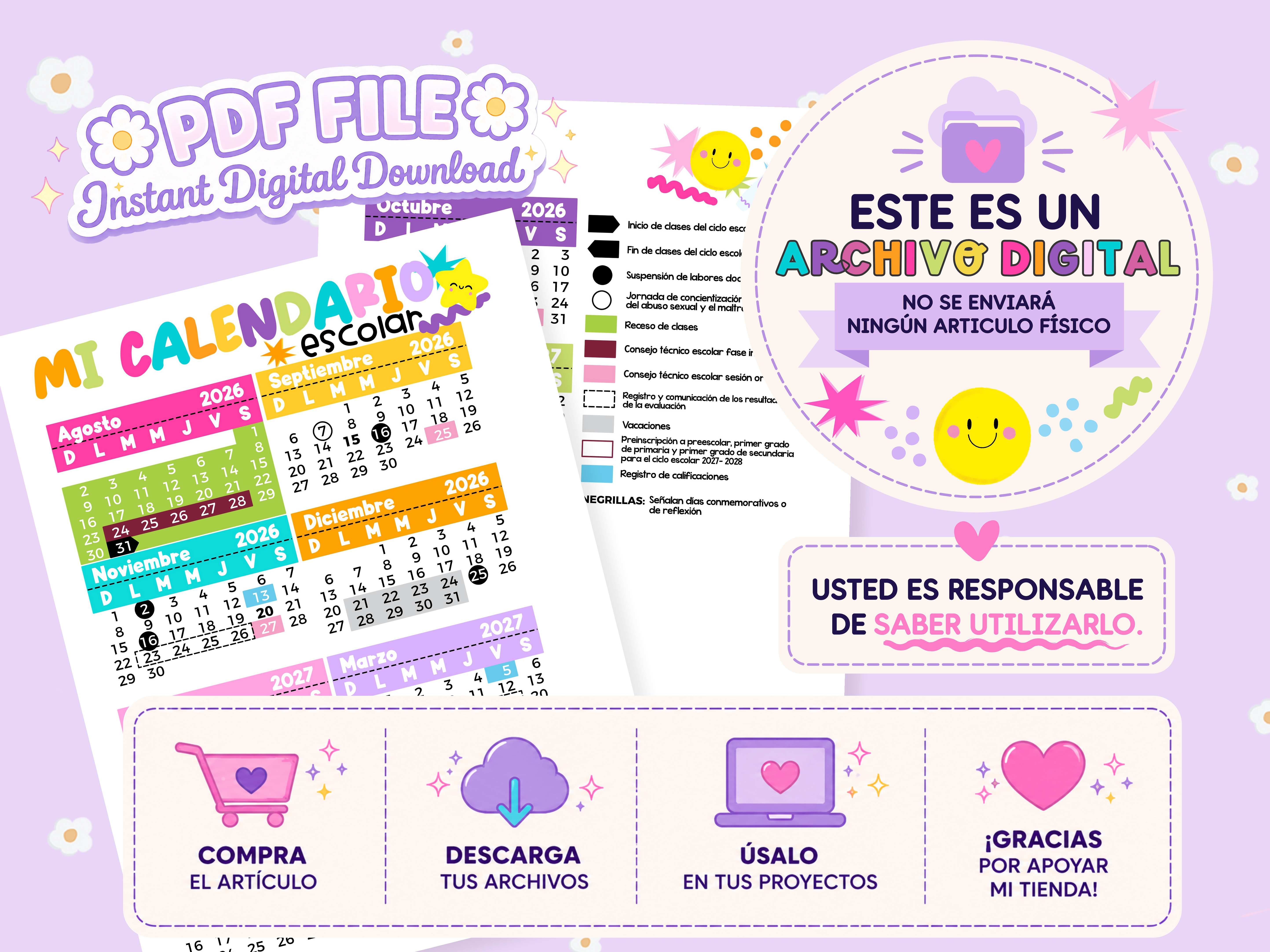 Calendario SEP Happy Maestra