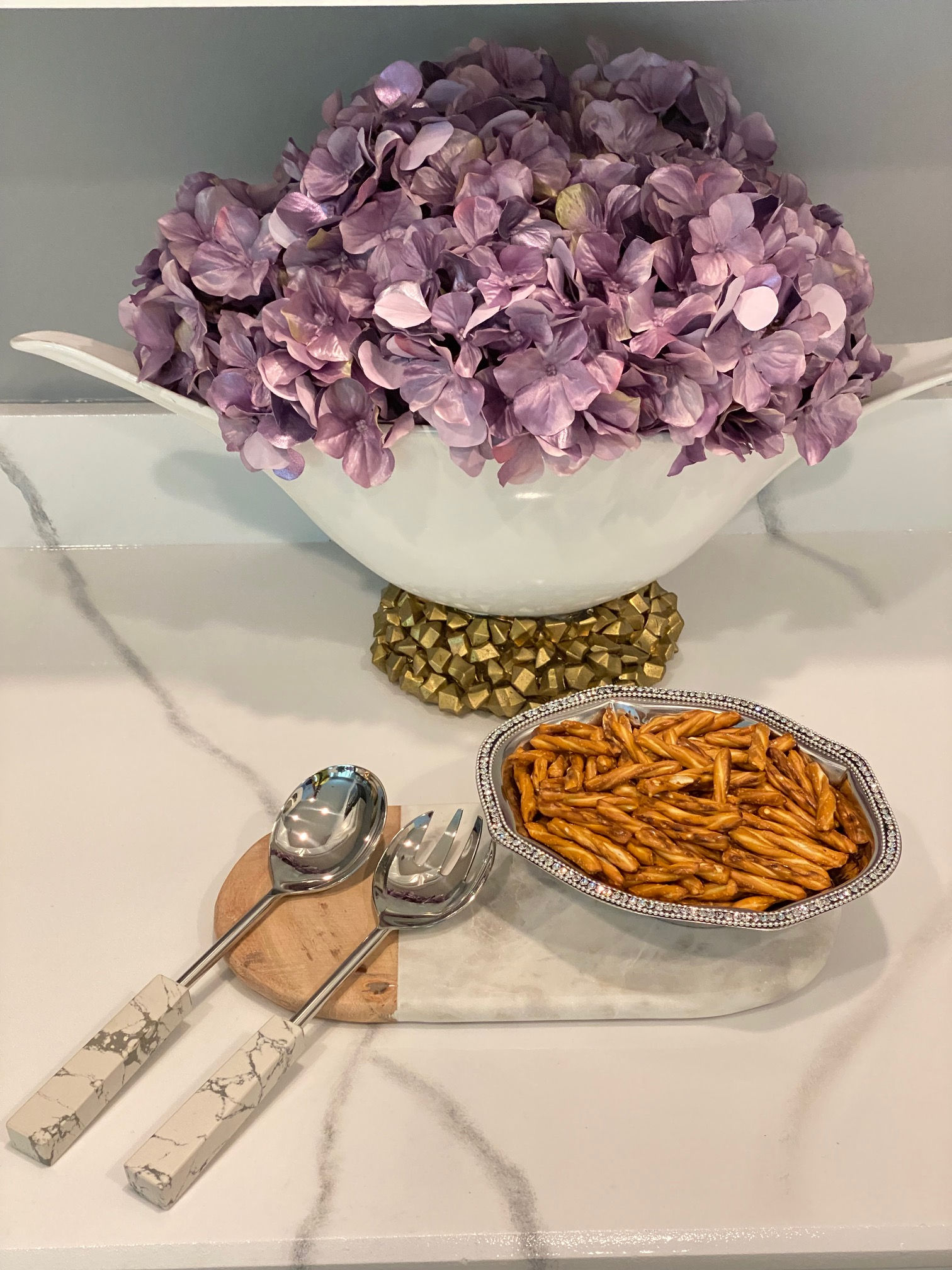 Octagonal Silver Dish with Beaded Trim - 8.75"L x 7"W x 2"H