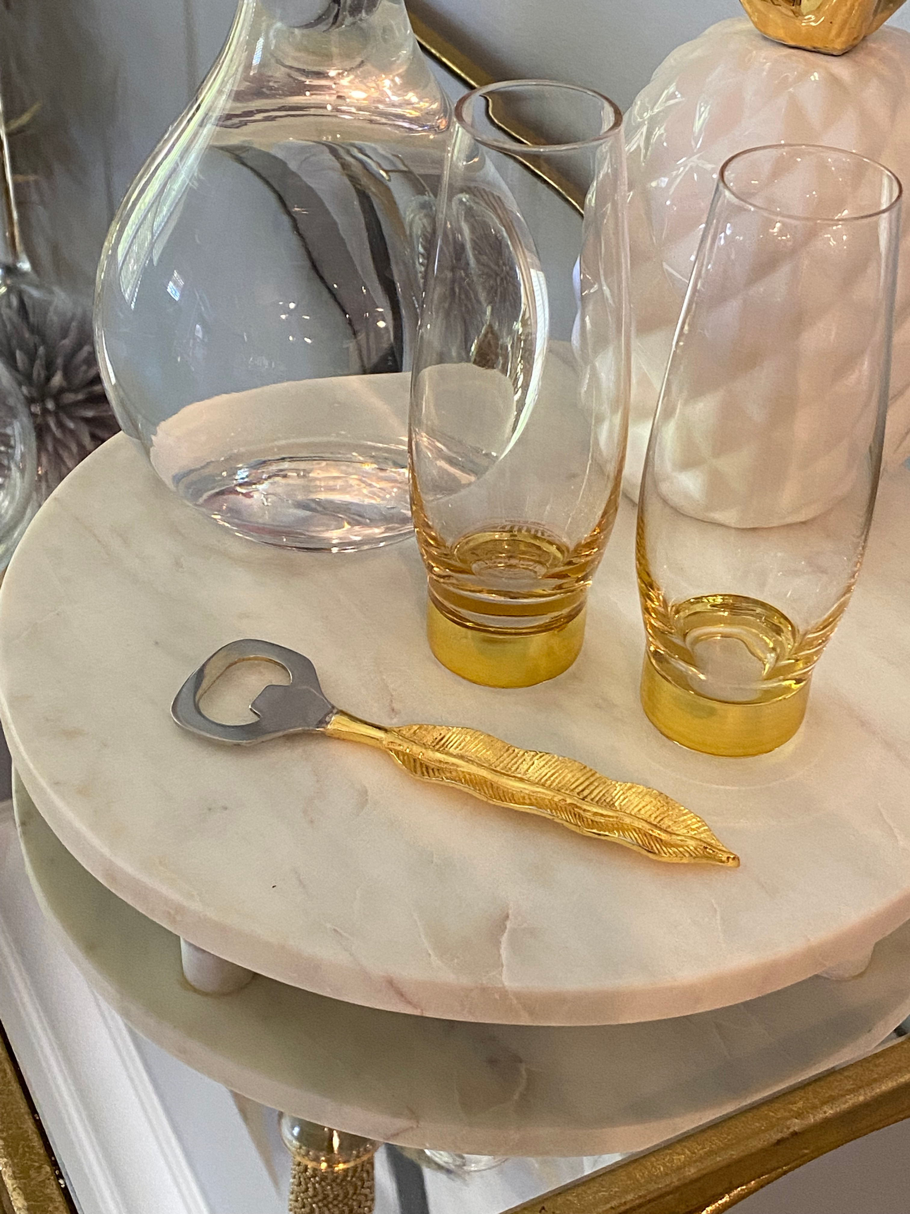 Gold Feather Bottle Opener 6.25"